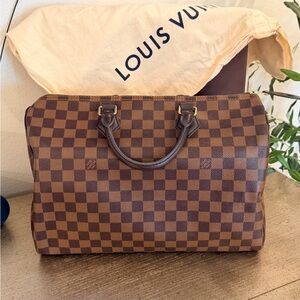 Louis Vuitton speedy 35 Brown Damier Ebene Canvas Bag